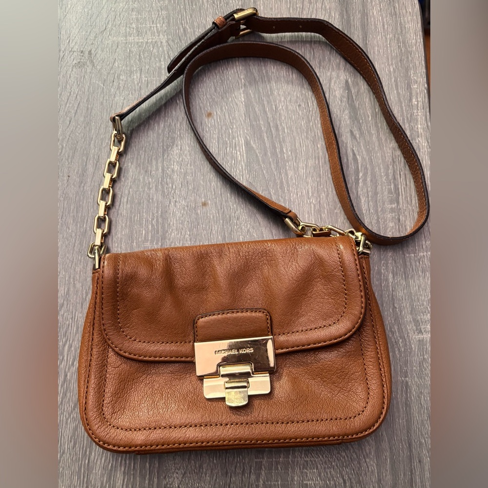 Michael Kors Tan Leather Crossbody Bag
